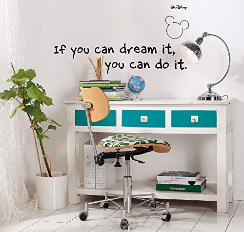 Komar Disney Deco-Sticker | YOU CAN DO IT | 50 x 70 cm | Wandtattoo, Wandbild, Wandsticker, Wandaufkleber, Micky Maus, Zitat, Spruch, Dream | 14002h von Komar