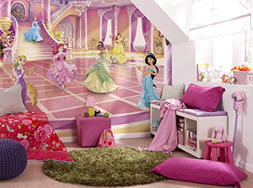 Komar Disney Fototapete | Disney Princess Glitzerparty | Größe: 368 x 254 cm (Breite x Höhe) | Mädchen, Prinzessin, Tapete, Kinder, Wand, Kinderzimmer, Dekoration | 8-4107 von Komar