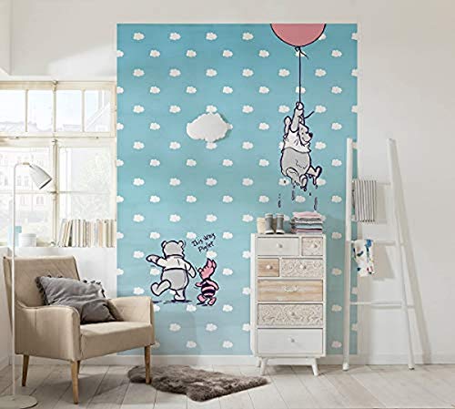 Komar Disney Fototapete WINNIE POOH PIGLET | 184x254 cm | Tapete, Wand Dekoration, Winnie Puh, Ferkel, Wolken, Kinderzimmer -4-4025 von Komar