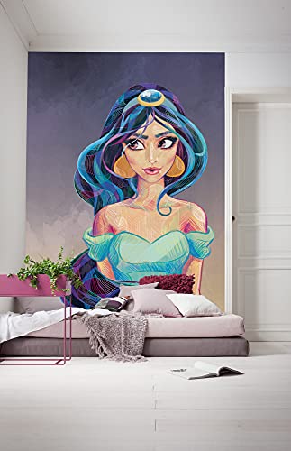 Komar Disney Vlies Fototapete - Fascinating Jasmin - Größe: 200 x 280 cm (Breite x Höhe) - Kinderzimmer, Tapete, Prinzessin, Wandtapete - IADX4-056 von Komar