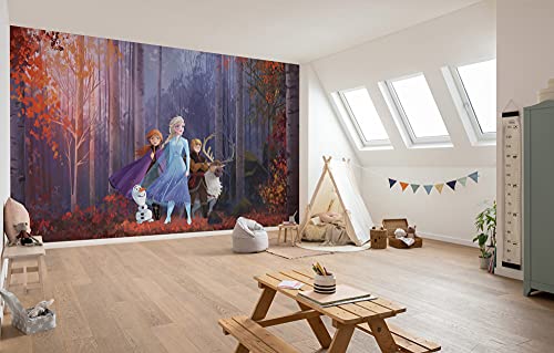 Komar Disney Vlies Fototapete - Frozen Autumn Glade - Größe: 400 x 280 cm (Breite x Höhe) - Kinderzimmer, Tapete, Prinzessin, Anna, Elsa, Die Eiskönigin - IADX8-005 von Komar