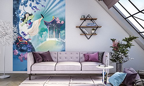 Komar Disney Vlies Fototapete MULAN | 200 x 250 cm -Tapete, Wand Dekoration, Mushu, Kriegerin, Prinzessin, Kinderzimmer, Kindertapete | 020-DVD2 von Komar