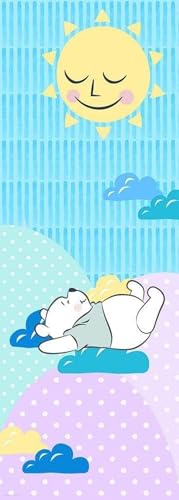 Komar Disney Vlies Fototapete Winnie Pooh Take a Nap | Größe: 100 x 280 cm (Breite x Höhe), Bahnbreite 50 cm | Tapete, Wandbild, Dekoration, Wandbelag, Kinderzimmer, Schlafzimmer | DX2-083, blau, weiß von Komar