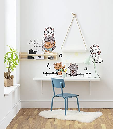 Komar Disney Wandtattoo Aristocats Kittens - 50 x 70 cm (Breite x Höhe) - 7 Teile - Marie, Duchesse, Toulouse, Deco-Sticker, Wandaufkleber, Wandsticker, Wanddeko, Kinderzimmer - 14106h von Komar