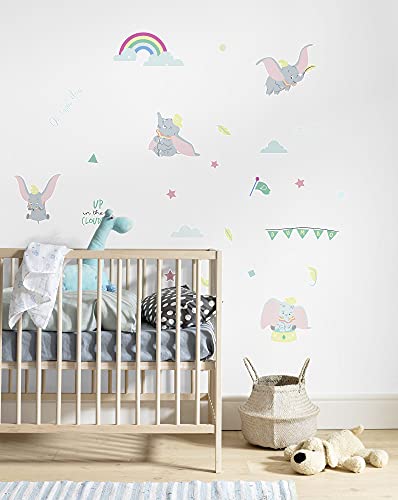 Komar Disney Wandtattoo Dumbo Daydream - 50 x 70 cm (Breite x Höhe) - 26 Teile - Deco-Sticker, Wandaufkleber, Wandsticker, Wanddeko, Kinderzimmer - 14101h von Komar