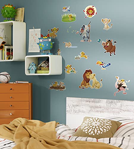 Komar Disney Wandtattoo Lion King Wildlife - 50 x 70 cm (Breite x Höhe) - 27 Teile - Timon, Pumbaa, König der Löwen, Deco-Sticker, Wandaufkleber, Wandsticker, Wanddeko, Kinderzimmer - 14097h von Komar