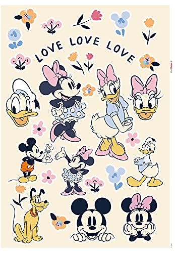 Komar Disney Wandtattoo Love Love Love - 50 x 70 cm (Breite x Höhe) - 40 Teile - Micky Maus, Deco-Sticker, Wandaufkleber, Wandsticker, Wanddeko, Kinderzimmer - 14100h von Komar