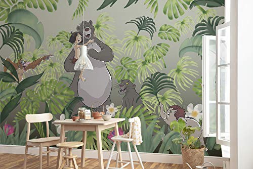 Komar Disney Welcome To the Jungle | Größe: 400 x 280 cm (Breite x Höhe), Bahnbreite 50 cm | Tapete, Wandbelag, Kinderzimmer, Schlafzimmer | DX8-030 Vlies Fototapete, grün, gelb von Komar