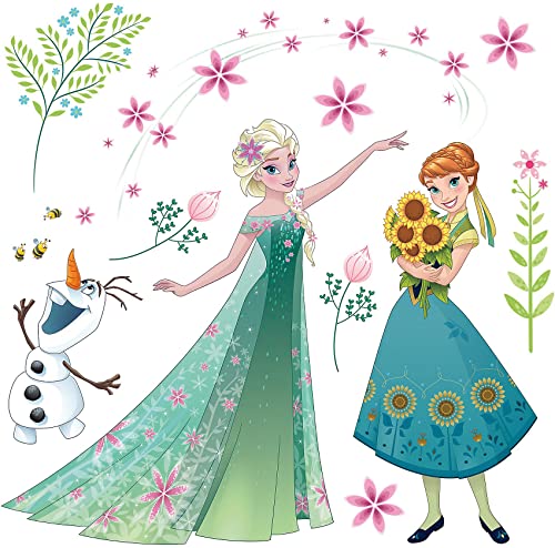 Komar Fenstersticker Frozen Flower Größe 31 x 31 cm, 2 Bogen Fensteraufkleber, Kinderzimmer, Mädchen 16407 Bunt von Komar