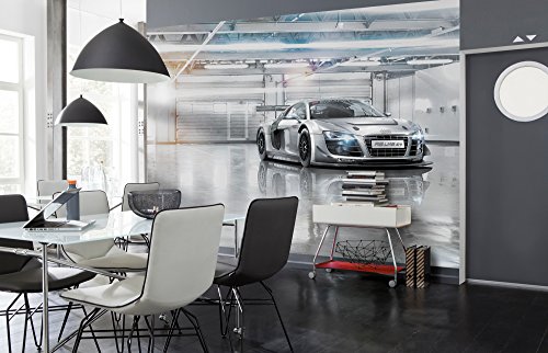 Komar Fototapete | AUDI R8 LE MANS | 368 x 254 cm | Tapete, Wand, Dekoration, Wandbelag, Wandbild, Wanddeko, Rennauto, Garage, Schnell, Auto | 8-957 von Komar