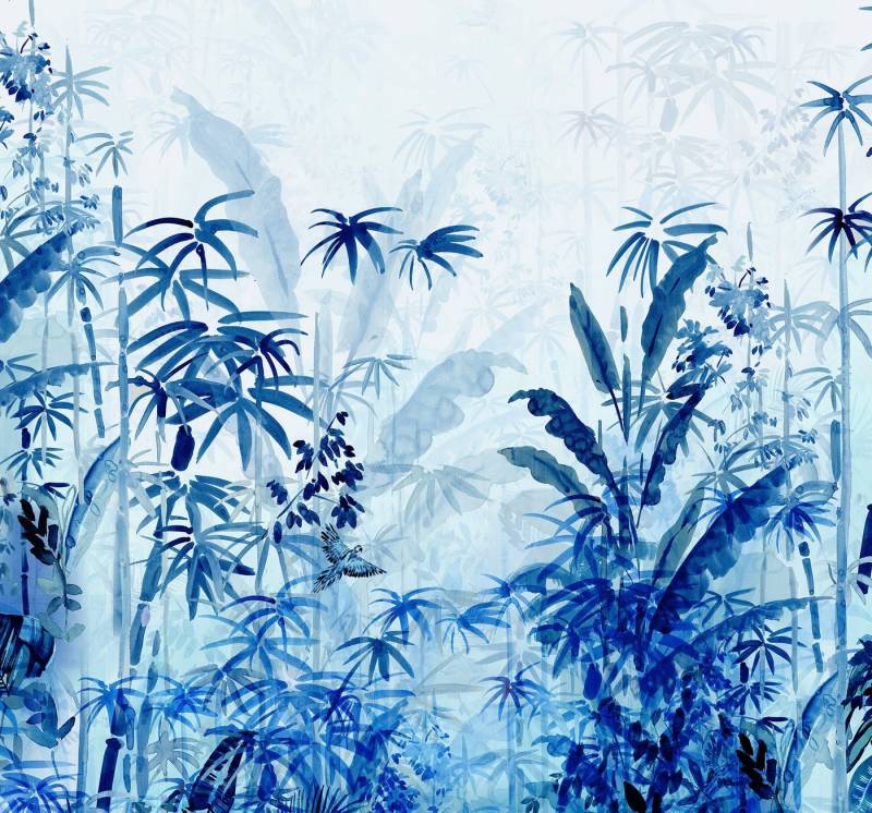 Komar Vliestapete Blue Jungle, (1 St), 300x280 cm (Breite x Höhe), Vliestapete, 100 cm Bahnbreite von Komar