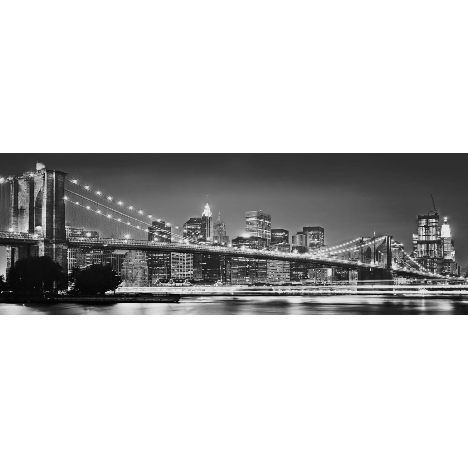 Komar Fototapete Brooklyn Bridge Schwarz-Weiß 368 x 127 cm 611065 von Komar