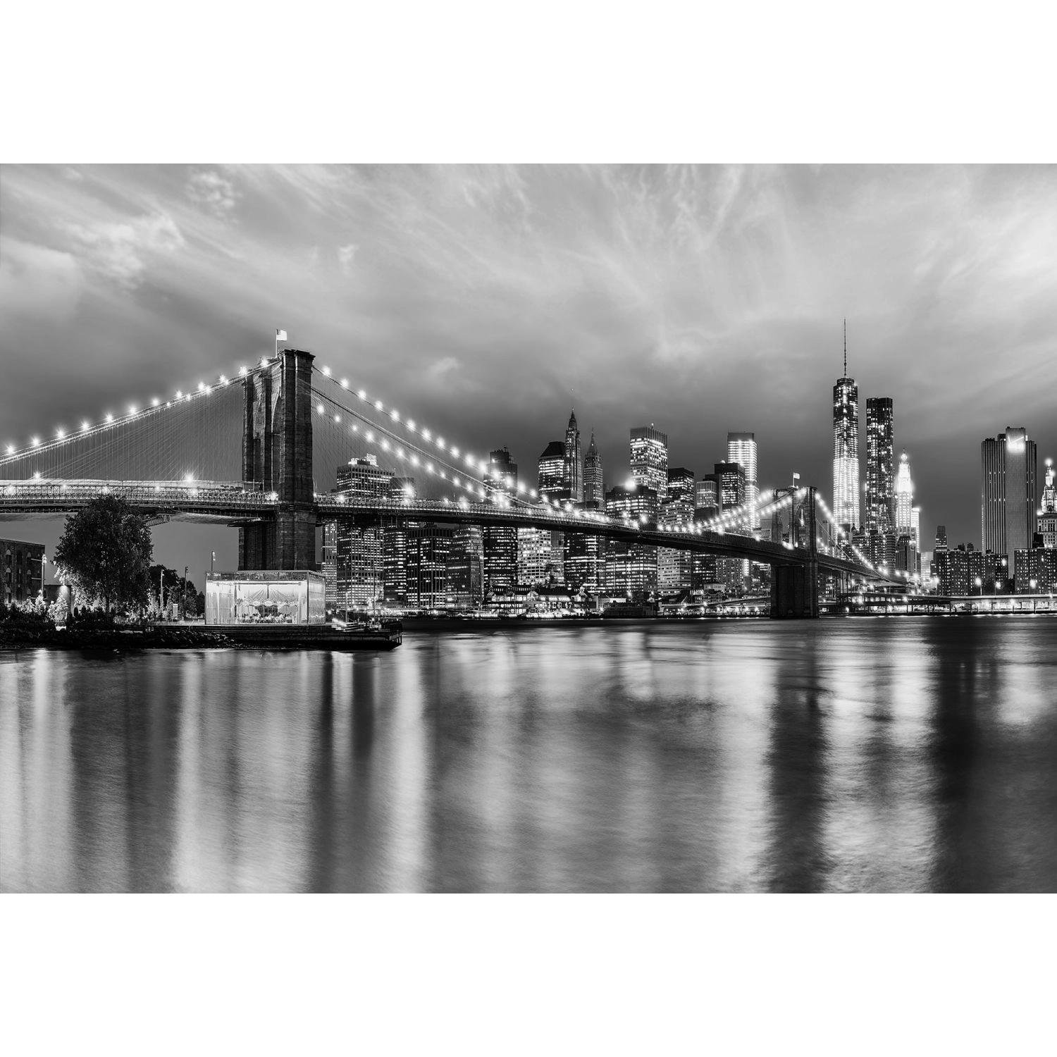 Komar Fototapete Brooklyn Schwarz-Weiß 368 x 254 cm 611029 von Komar