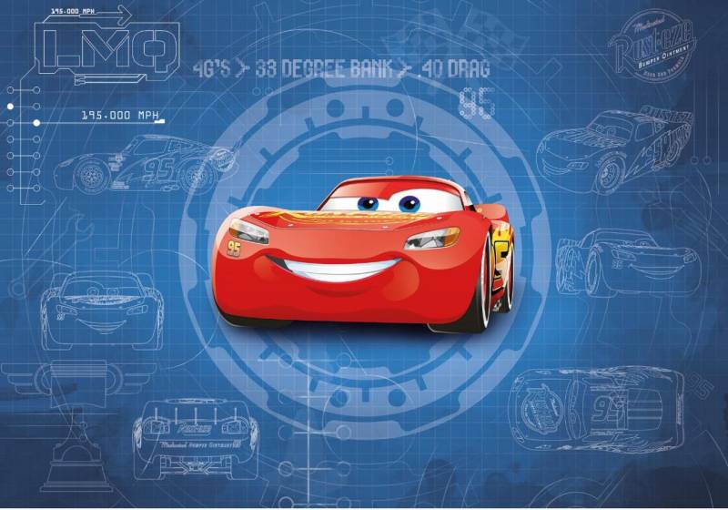Komar Fototapete Cars3 Blueprint 368 x 254 cm von Komar