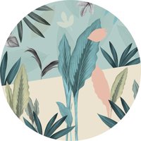 Komar Fototapete "Vlies selbstklebend - Pale Leaves - Größe 125 x 125 cm", bedruckt, Wohnzimmer, Schlafzimmer von Komar