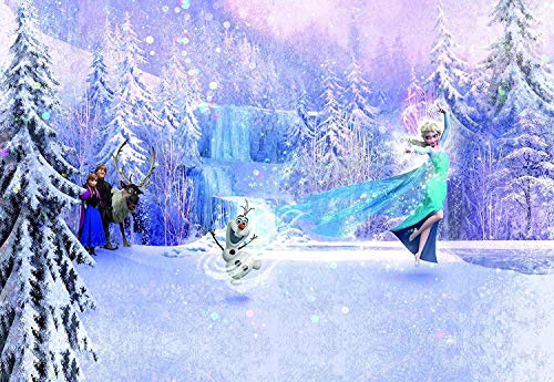 Komar - Disney - Fototapete FROZEN FOREST- 368 x 254 cm, Tapete, Wand Dekoration, Eiskönigin, Elsa, Anna, Olaf - 8-499 von Komar