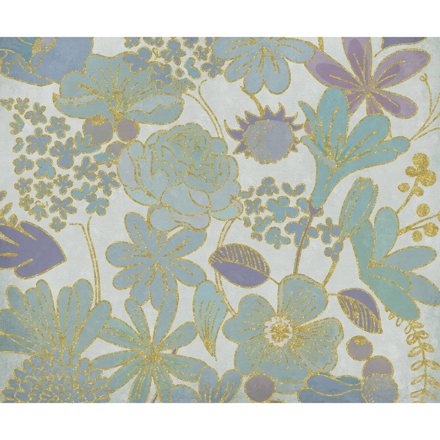 Komar Fototapete Groovy Bloom Blau 300 x 250 cm 611201 von Komar