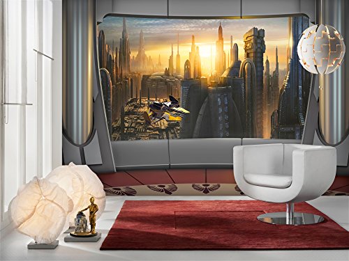 Komar - Fototapete STAR WARS CORUSCANT VIEW - 368 x 254 cm - Tapete, Wand, Dekoration, Wandbelag, Wandbild, Wanddeko, Sonnenuntergang, Wolkenkratzer - 8-483 von Komar