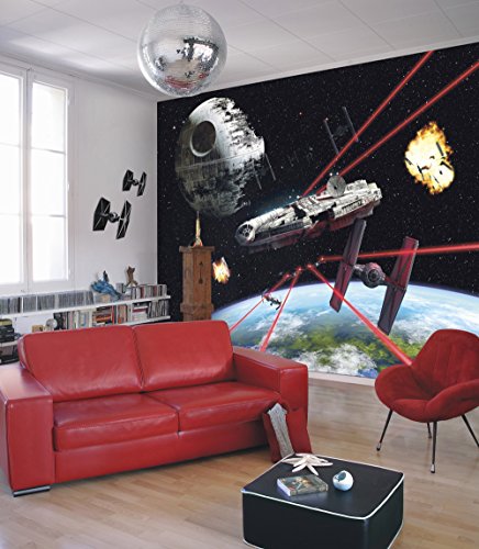 Komar - Fototapete STAR WARS MILLENNIUM FALCON - 368 x 254 cm - Tapete, Wand, Dekoration, Wandbelag, Wandbild, Wanddeko, Galaxy, Erde, Raumschiff - 8-489 von Komar