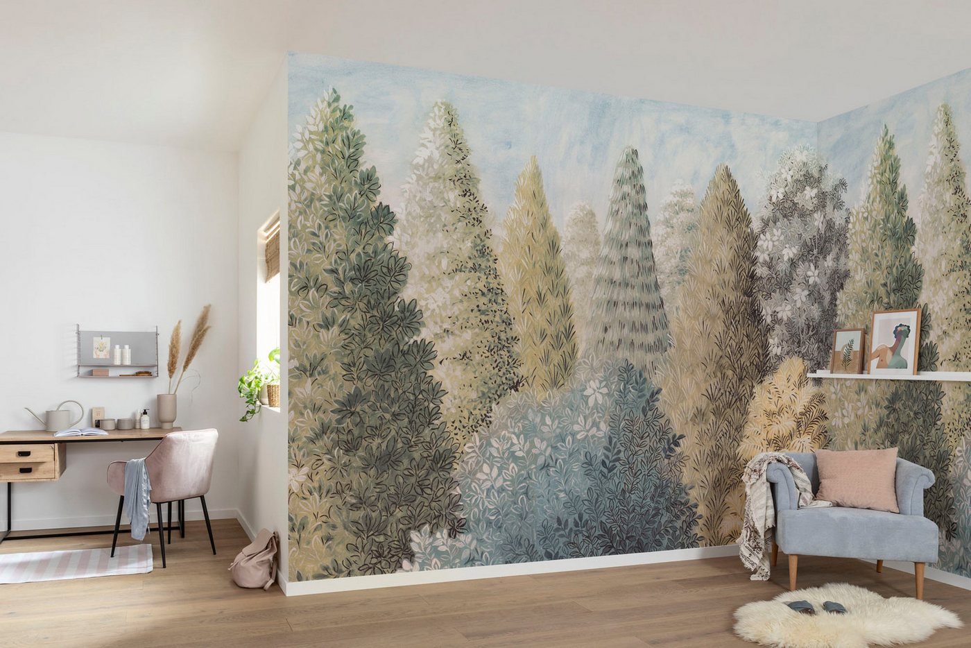 Komar Fototapete Vlies Fototapete - Painted Woods - Größe 400 x 250 cm, glatt, bedruckt, (Packung, 1 St) von Komar