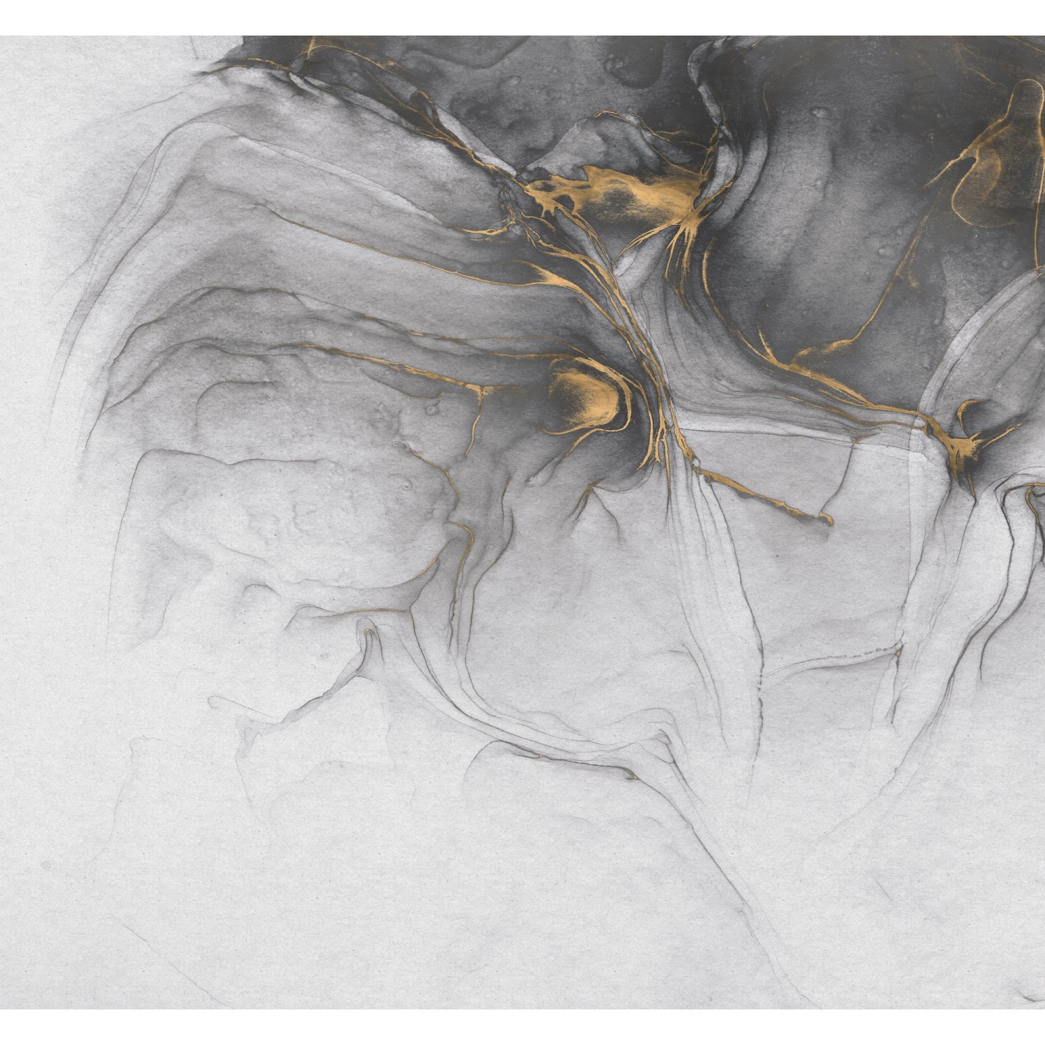 Komar Fototapete Vlies Ink Gold Flow  300 x 280 cm von Komar