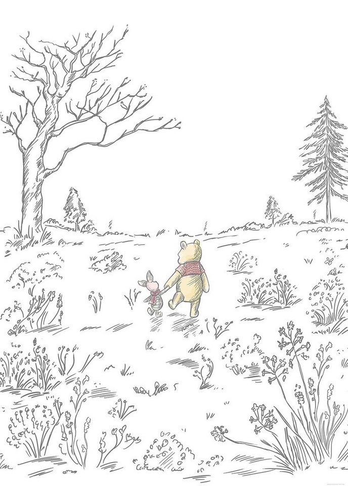 Komar Vliestapete Winnie the Pooh Walk, 200x280 cm (Breite x Höhe) von Komar