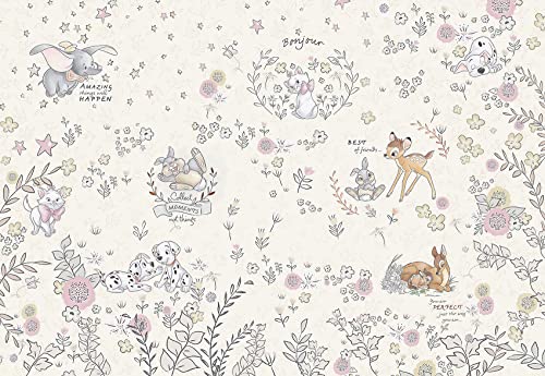 Komar Disney Fototapete | BEST OF FRIENDS | 368 x 254 cm | Tapete, Wand Dekoration, Bambi, Dumbo, Marie, Baby, Kinderzimmer, Babyzimmer, Wandgestaltung | 8-4023 von Komar