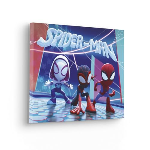 Komar Keilrahmenbild - Spidey and His Amazing Friends Glowy Spideys - Größe 40 x 30 cm - Leinwandbild, Bild, Kinderzimmer, Marvel, Blau,rot,lila Komar Keilrahmenbild - Spidey and His Amazing Friends Glowy Spideys - Größe 40 x 30 cm - Leinwandbild, Bild, Kinderzimmer, Marvel, Blau,rot,lila von Komar