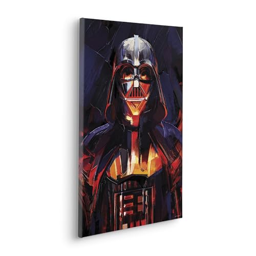 Komar Keilrahmenbild - Star Wars Darth Vader Flaming - Größe: 40 x 60 cm - Kinderzimmer, Wanddekoration, Schwarz von Komar