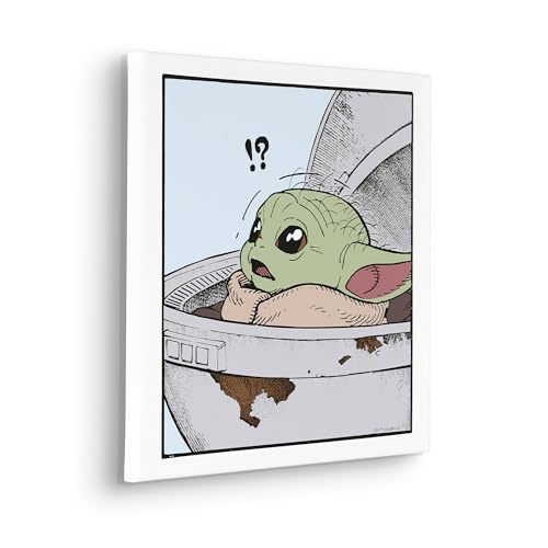 Komar Keilrahmenbild - Star Wars The Mandalorian Grogu Shocked - Größe: 40 x 40 cm - Kinderzimmer, Wanddekoration Komar Keilrahmenbild - Star Wars The Mandalorian Grogu Shocked - Größe: 40 x 40 cm - Kinderzimmer, Wanddekoration von Komar