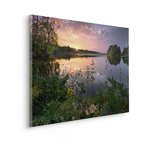 Komar Keilrahmenbild im Echtholzrahmen - Abends in Schweden - Größe 90 x 60 cm - Bild, Leinwandbild, Landschaftsmotiv, Wohnzimmer, Schlafzimmer von Komar
