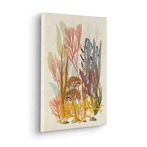 Komar Keilrahmenbild im Echtholzrahmen - Coral Aqua - Größe 30 x 40 cm - Wandbild, Kunstdruck, Wanddekoration, Design, Wohnzimmer, Schlafzimmer von Komar