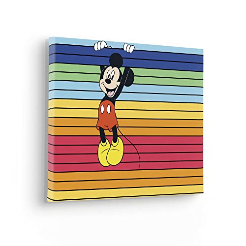 Komar Keilrahmenbild im Echtholzrahmen - Mickey Band of Color - Größe 30 x 40 cm - Disney, Kinderzimmer, Wandbild, Kunstdruck, Wanddekoration, Design von Komar