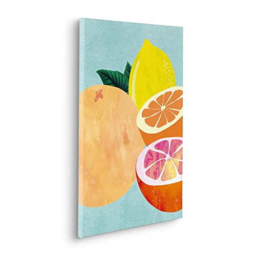 Komar Keilrahmenbild im Echtholzrahmen - Mint and Lemonade - Größe 40 x 60 cm - Obst, Leinwandbild, Wandbild, Kunstdruck, Wanddekoration, Design, Wohnzimmer, Schlafzimmer von Komar