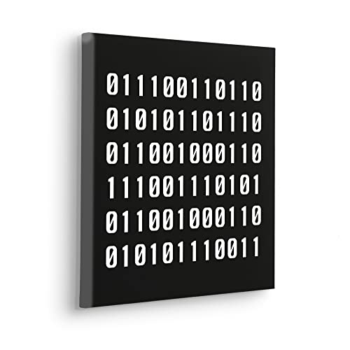 Komar Keilrahmenbild im Echtholzrahmen - Typo Naughty Binary - Größe 40 x 40 cm - Wandbild, Kunstdruck, Wanddekoration, Design, Wohnzimmer, Schlafzimmer von Komar