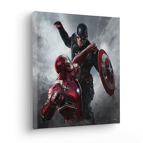 Komar Komar Keilrahmenbild - Captain America vs. Iron Man - Größe 30 x 30 cm - Kinderzimmerbild, Wandbild, Kinderzimmer von Komar