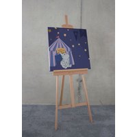 Komar Leinwandbild "Starry Night with Dumbo - Größe 60 x 60 cm", Disney, (1 St., 60 x 60 cm (Breite x Höhe), Keilrahmenbild mit Echtholzrahmen, Kinderzimmer von Komar