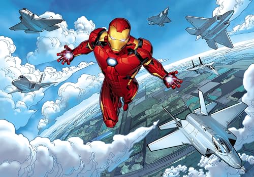 Komar Marvel Vlies Fototapete - Iron Man Flight - Größe: 400 x 280 cm (Breite x Höhe) - Kinderzimmer, Tapete - IADX8-062 von Komar