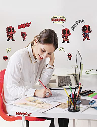 Komar Marvel Wandtattoo Deadpool Cute - 50 x 70 cm (Breite x Höhe) - 12 Teile - Deco-Sticker, Wandaufkleber, Wandsticker, Wanddeko, Kinderzimmer - 14072h von Komar