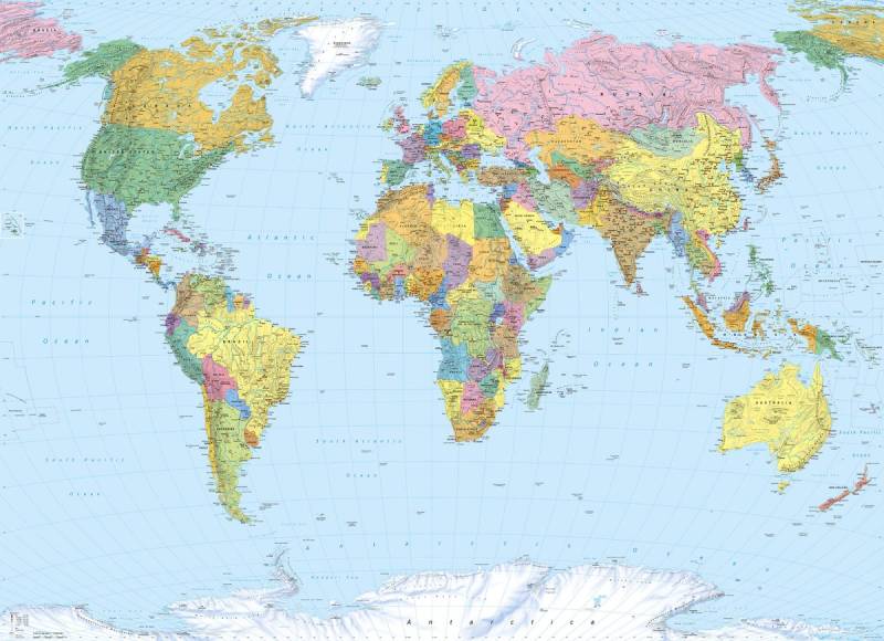 Komar Fototapete World Map 254 x 184 cm von Komar
