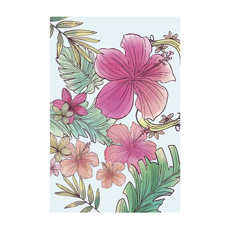 Komar Poster Blumen Rosa und Grün 50 x 70 cm 610091 von Komar