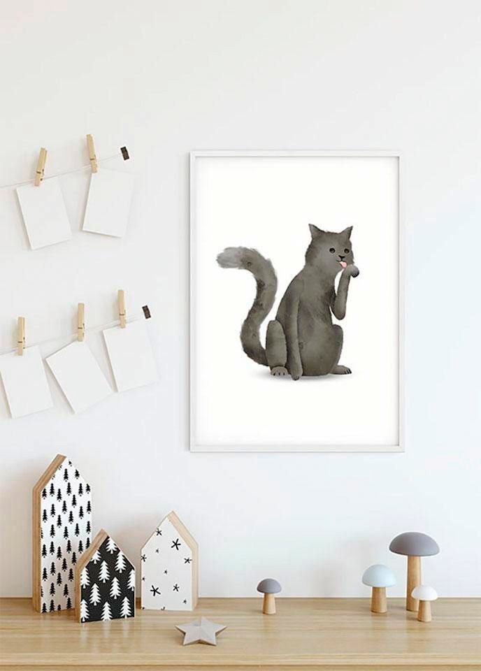 Komar Poster Cute Animal Cat, Tiere (1 St), Kinderzimmer, Schlafzimmer, Wohnzimmer von Komar