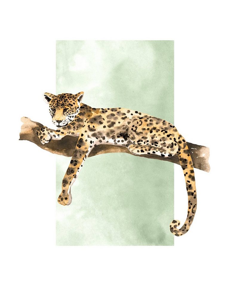 Komar Bild Lazy Leopard, Natur (1 St), Wandbild zur Dekoration - ohne Rahmen von Komar