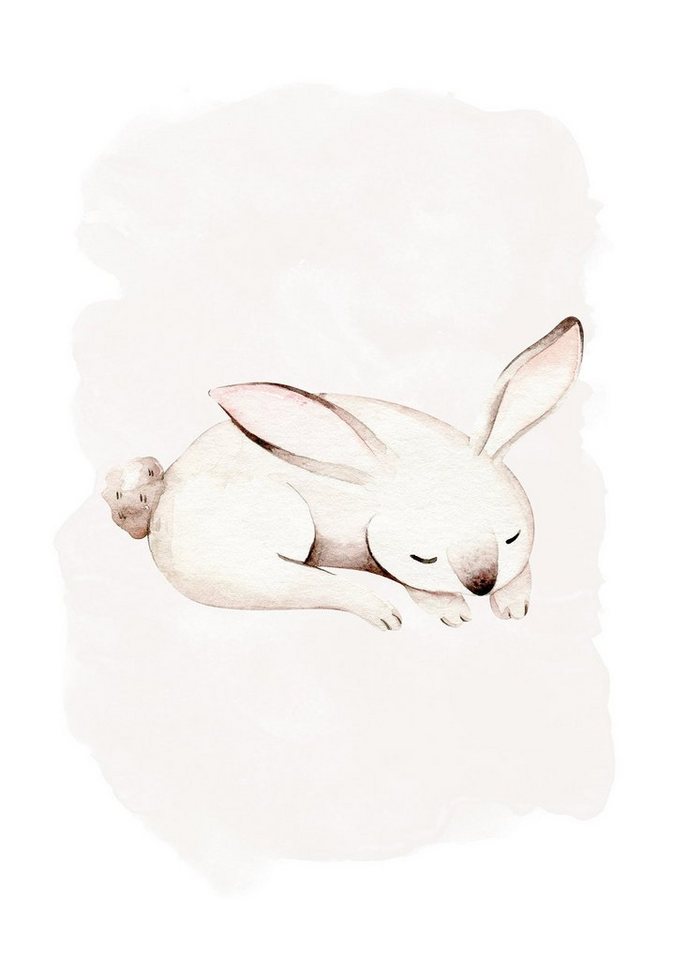 Komar Bild Sleepy Bunny, Natur (1 St), Wandbild zur Dekoration - ohne Rahmen von Komar