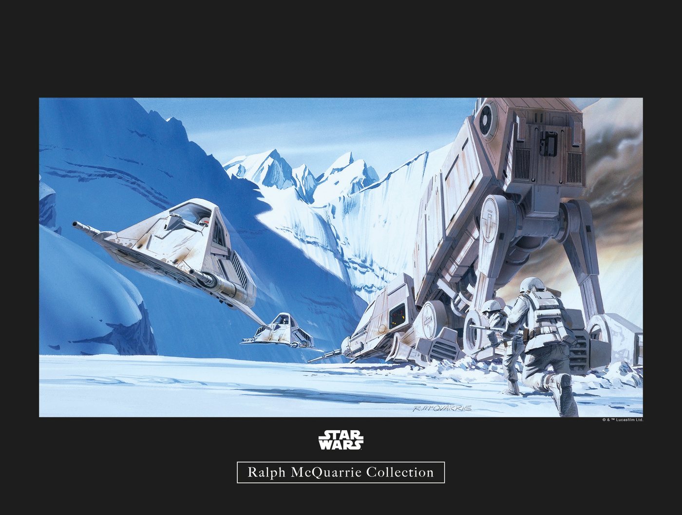 Komar Poster Star Wars Classic RMQ Hoth Battle Snowspeeder, Star Wars (1 St), Kinderzimmer, Schlafzimmer, Wohnzimmer von Komar