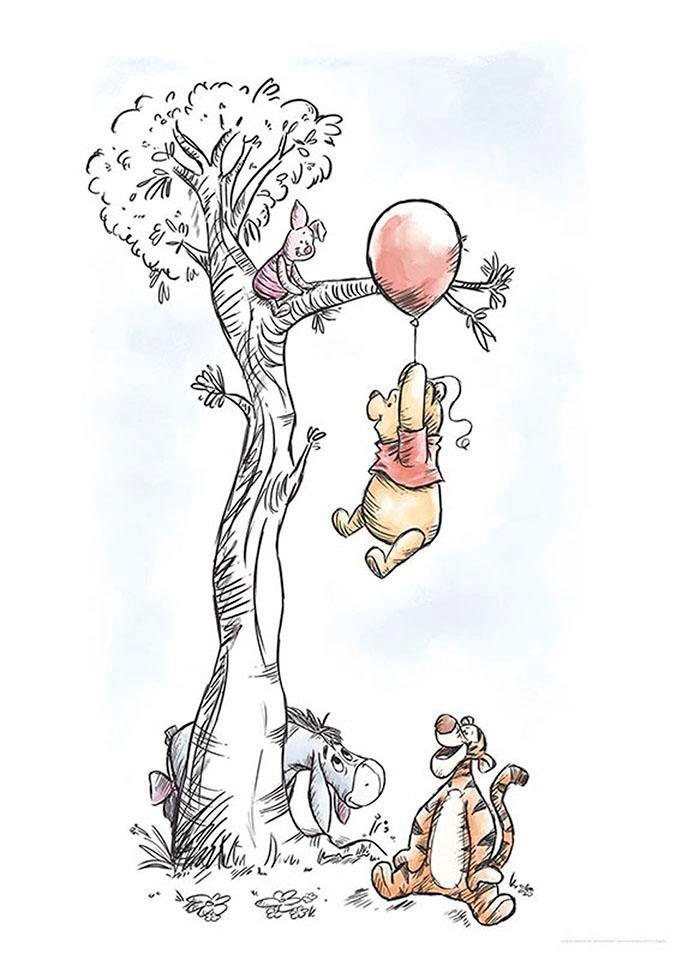 Komar Poster Winnie Pooh Hang on, Disney (1 St), Kinderzimmer, Schlafzimmer, Wohnzimmer von Komar