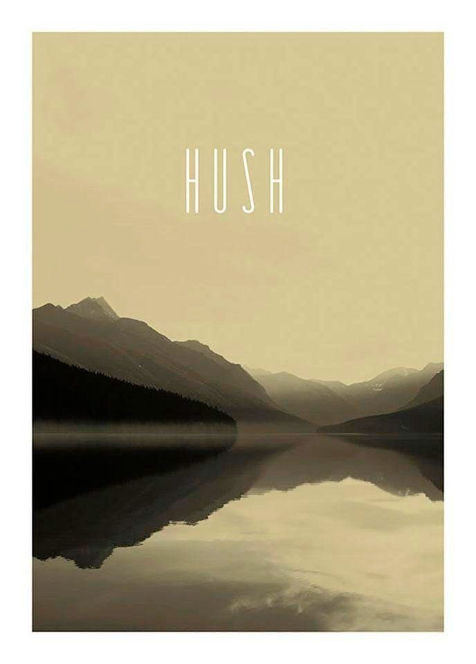 Komar Bild Word Lake Hush Sand, Natur (1 St), Wandbild zur Dekoration - ohne Rahmen von Komar