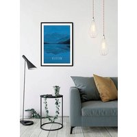 Komar Poster "Word Lake Reflection Blue", Natur, (1 St.) von Komar