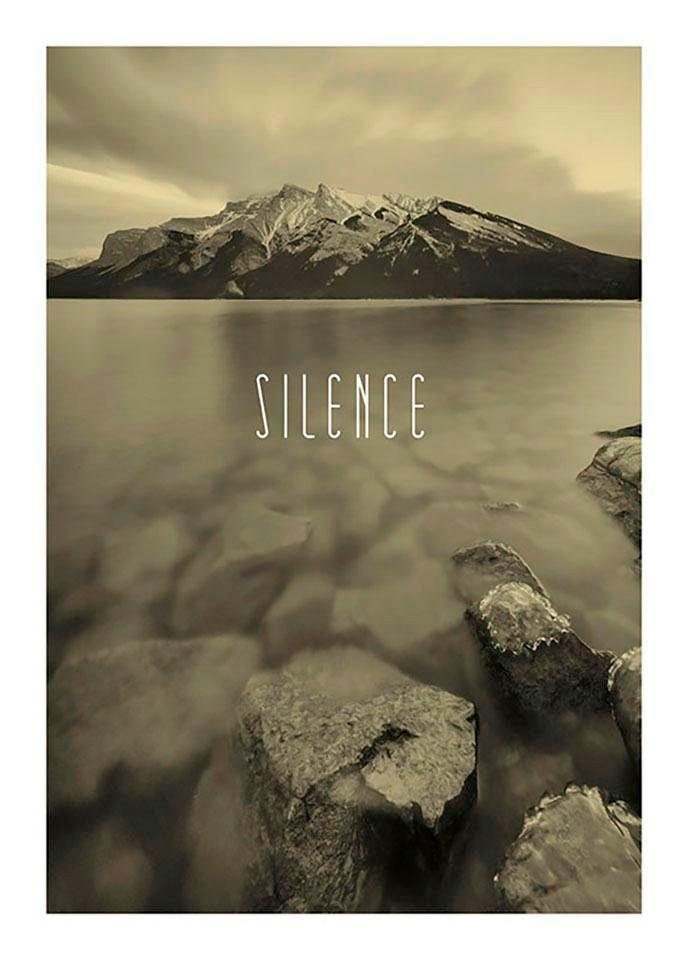 Komar Bild Word Lake Silence Sand, Natur (1 St), Wandbild zur Dekoration - ohne Rahmen von Komar