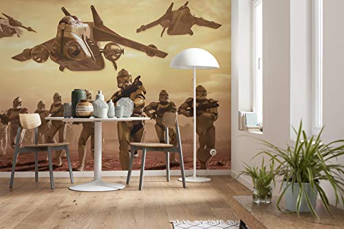 Komar Fototapete | Star Wars Classic Clone Trooper | Größe: 400 x 260 cm (Breite x Höhe), Bahnbreite 50 cm | Tapete, Wandbild, Dekoration, Wandbelag | DX8-040, Gelb, Braun von Komar